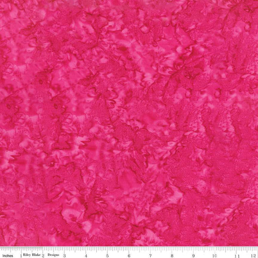 Expressions Batiks Hand-Dyes Basic Texture Blender Punch Fuchsia Pink Riley Blake Cotton Fabric