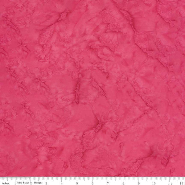 Expressions Batiks Hand-Dyes Basic Texture Blender Watermelon Red Riley Blake Cotton Fabric