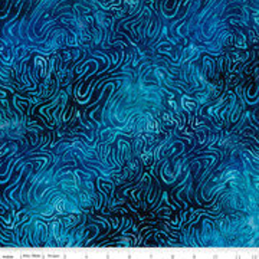 Expressions Batiks Tjaps Deep Sea Blue Riley Blake Cotton Fabric