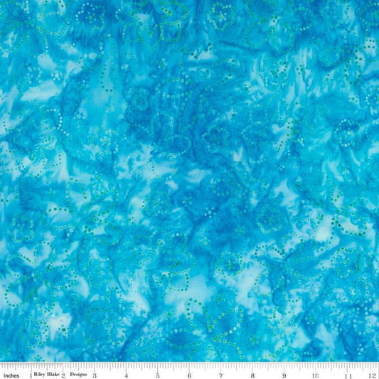 Expressions Batiks Tjaps Fresh Water Blue Riley Blake Cotton Fabric