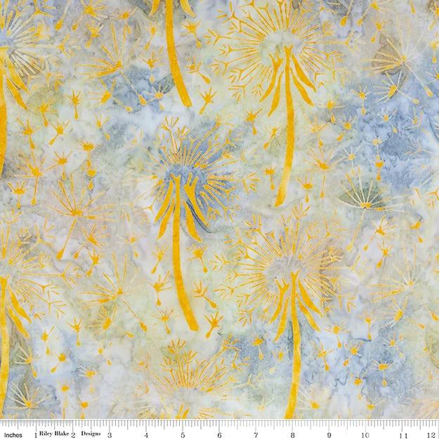 Expressions Batiks Tjaps Jonquil Yellow Grainy Riley Blake Cotton Fabric