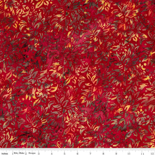 Expressions Batiks Tjaps Red Gold Multi Riley Blake Cotton Fabric