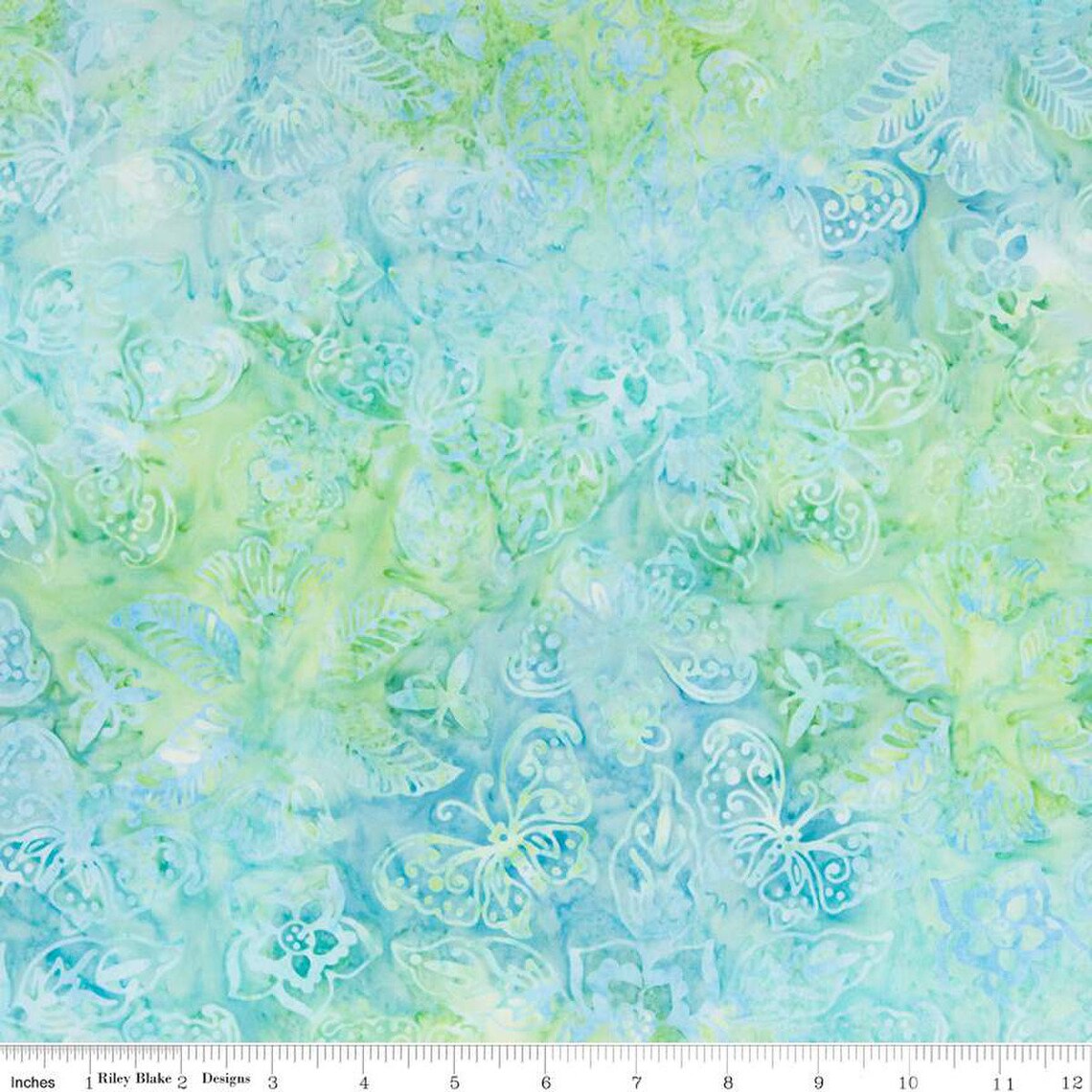 Expressions Batiks Tjaps Water Blue Green Riley Blake Cotton Fabric RB-BTPT-1097 | US Fabric Shop