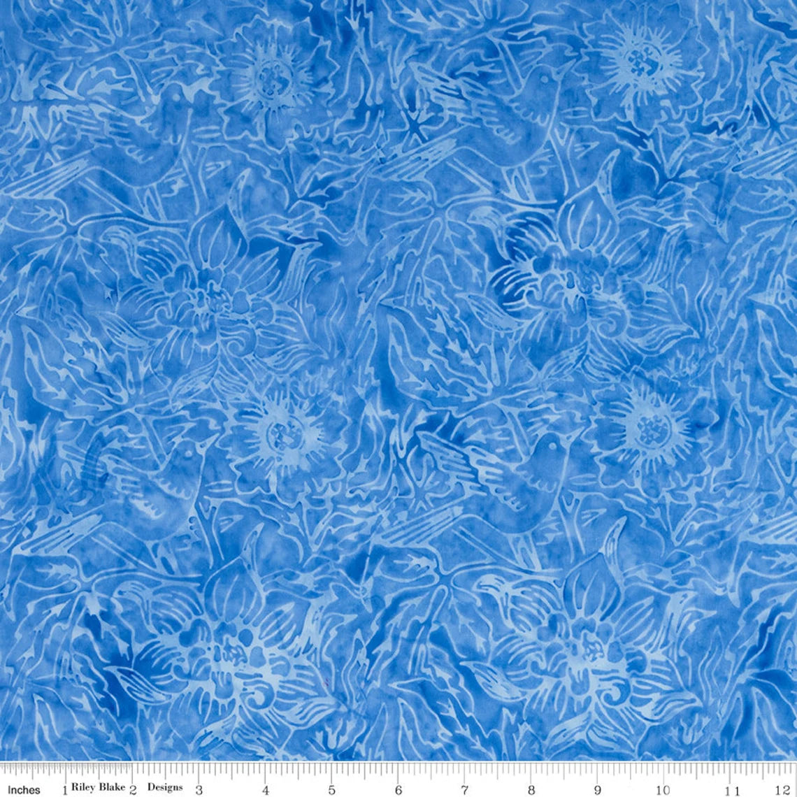 Expressions Batiks Tjaps Zenith Blue Riley Blake Cotton Fabric – US ...