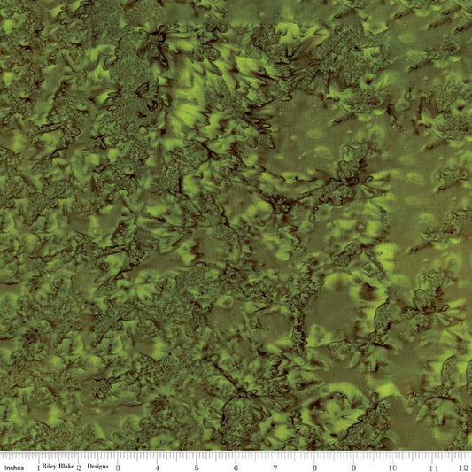 Expressions Batiks Hand-Dyes Basic Texture Blender Olive Green Riley Blake Designs Cotton Fabric