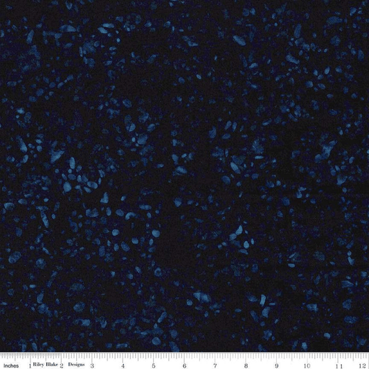 Expressions Batiks Terrazzo in Midnight Dark Blue Riley Blake Designs Cotton Fabric RB-BT21800-299
