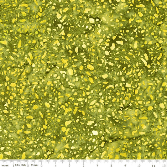 Expressions Batiks Terrazzo in Spring Pear Yellow Green Riley Blake Designs Cotton Fabric RB-BT21800-326
