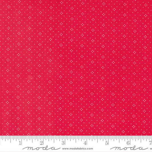 Eyelet Basic Dot Foulard Shirting Cherry Red Fig Tree Co Moda Cotton Fabric