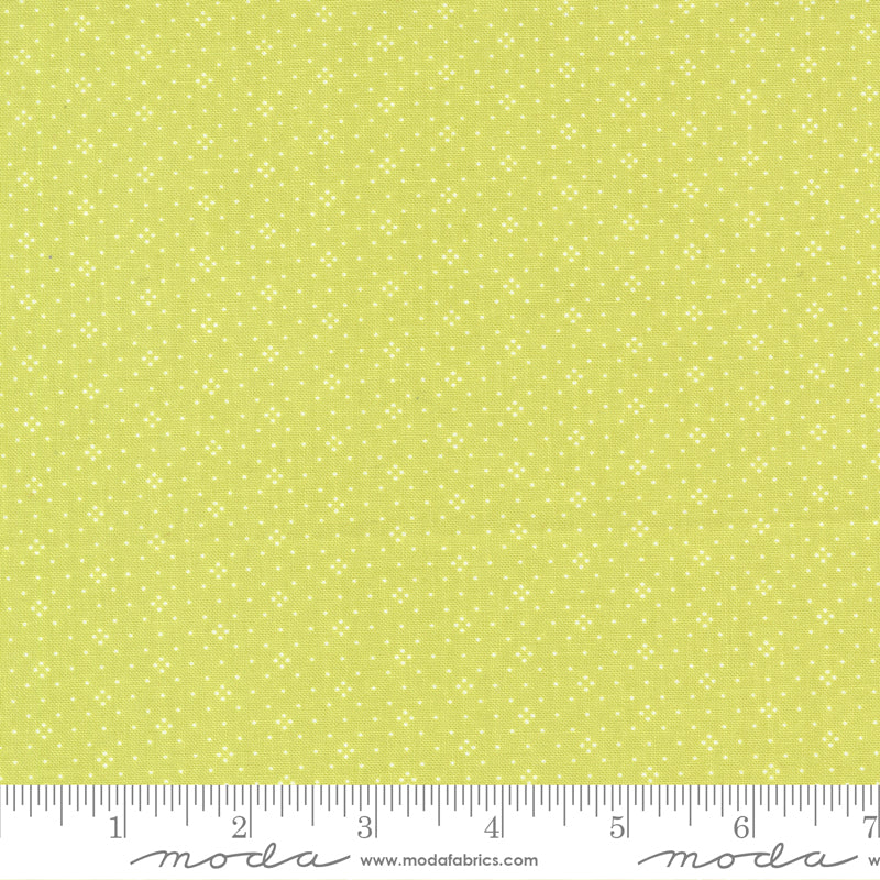 Eyelet Basic Dot Grass Light Green Fig Tree & Co. Moda Cotton Fabric MD-20488-82