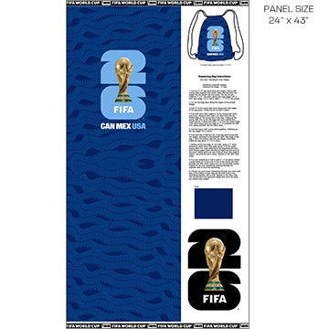 FIFA World Cup Soccer Backpack USA Kit Panel 24" Blue Figo Northcott Fabrics CANVAS Cotton Fabric NC-FIFAC119-44
