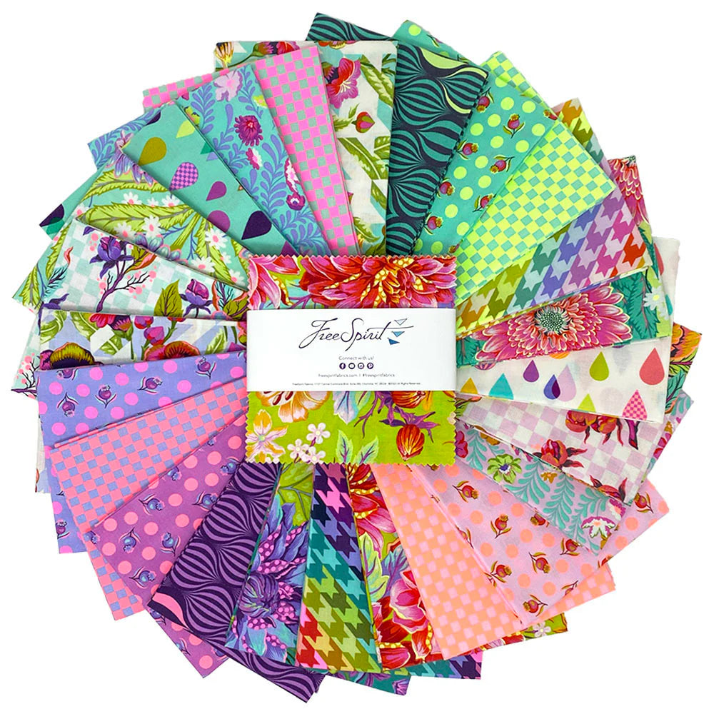 Untamed Neon 5" Squares Tula Pink Free Spirit Cotton Fabric