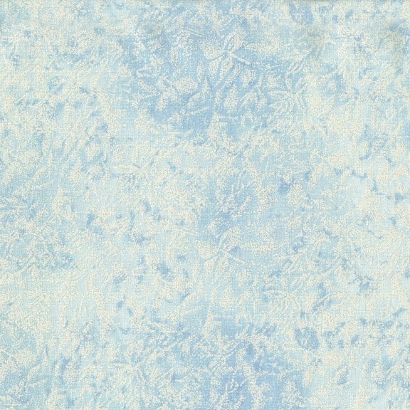 Fairy Frost Cloud Blue Silver Pearlized Metallic Glitter Michael Miller Cotton Fabric