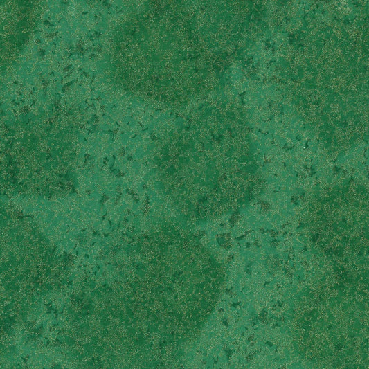 Fairy Frost Evergreen Green Pearlized Metallic Glitter Michael Miller Cotton Fabric