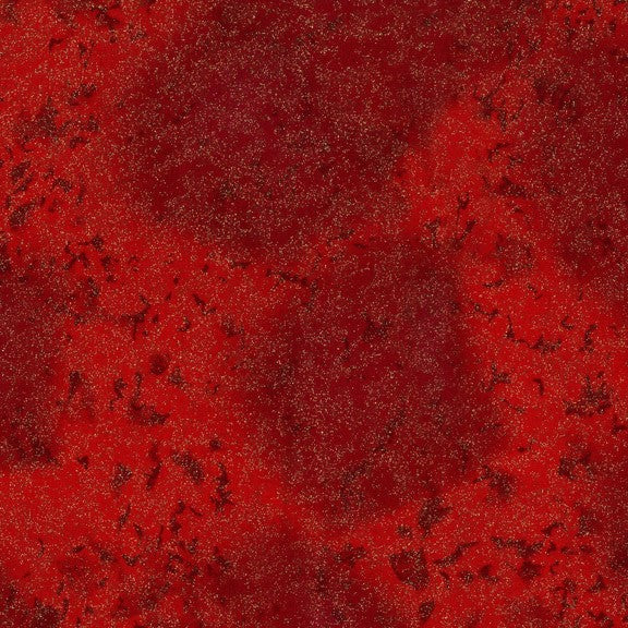 Fairy Frost Holly Red Fabric Traditions Pearlized Metallic Glitter Michael Miller Cotton Fabric