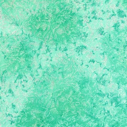 Fairy Frost Oasis Green Pearlized Metallic Glitter Michael Miller Cotton Fabric