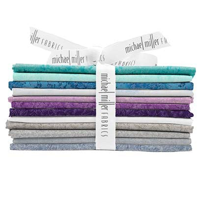 Fairy Frost Icy Pearlized Metallic Fat Quarter Bundle 18"x21" 12pcs Michael Miller Cotton Fabric MM-FQ0293
