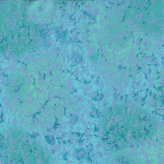 Fairy Frost Mermaid Blue Pearlized Metallic Michael Miller Cotton Fabric