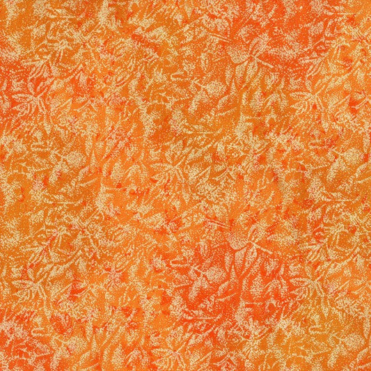 Fairy Frost Tangerine Orange Pearlized Metallic Michael Miller Cotton Fabric