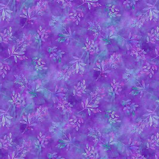 Fairytale Forest Sprigs Lilac Color Principle Henry Glass Cotton Fabric