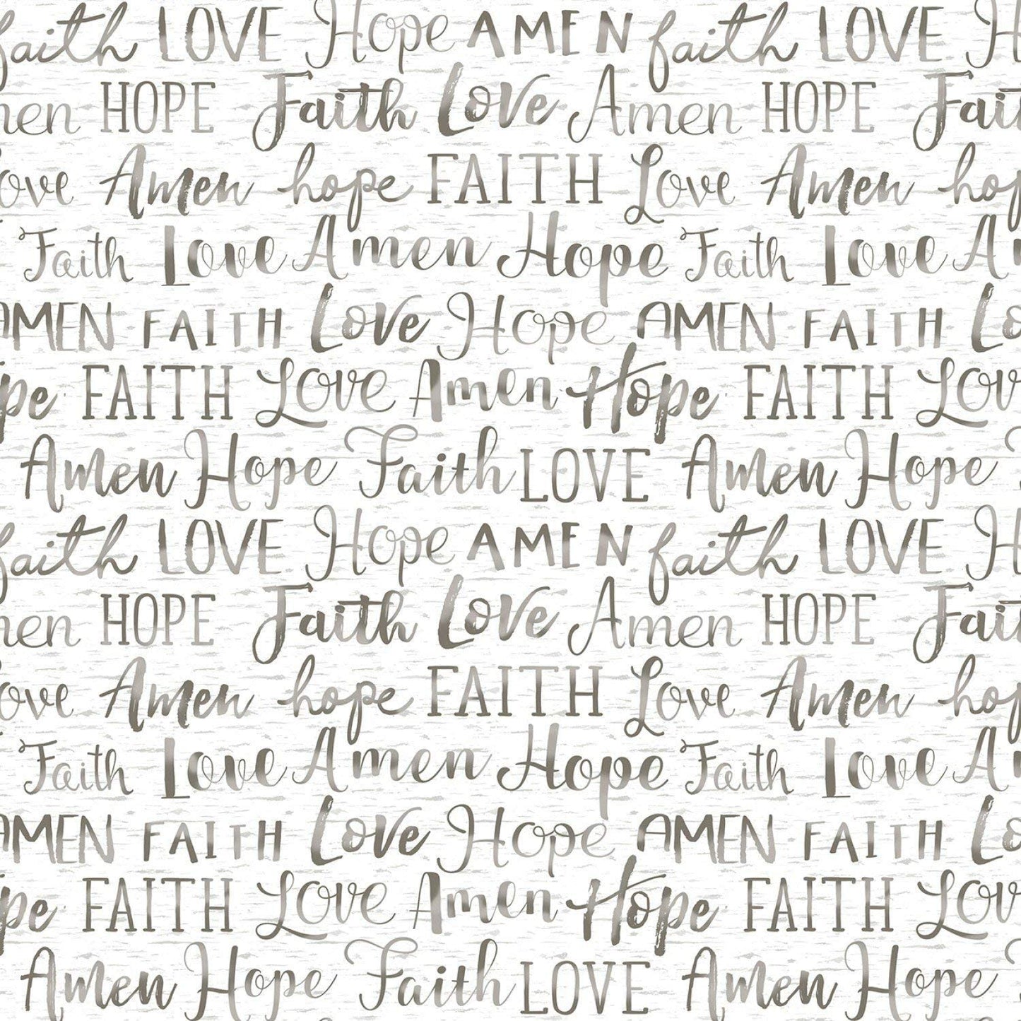 Faith Words Inspirational Words Text White Timeless Treasures Cotton Fabric