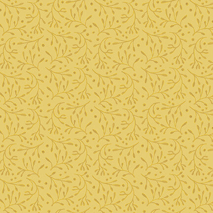 Fall Potpourri Monochromatic Vine Metallic Mustard Yellow Andrea Tachiera Henry Glass Cotton Fabric