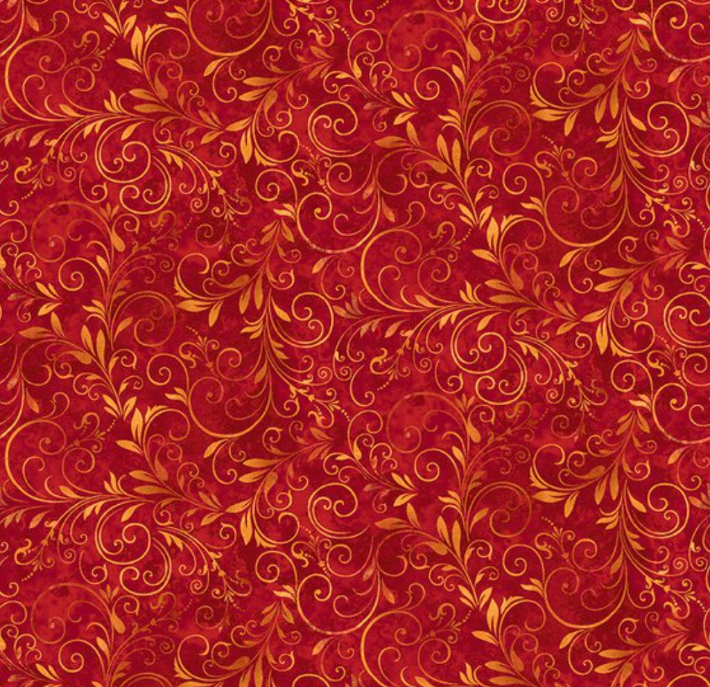 Fall into Autumn Flourish Mini Red Art Loft Studio E Cotton Fabric