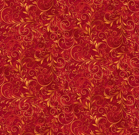 Fall into Autumn Flourish Mini Red Art Loft Studio E Cotton Fabric