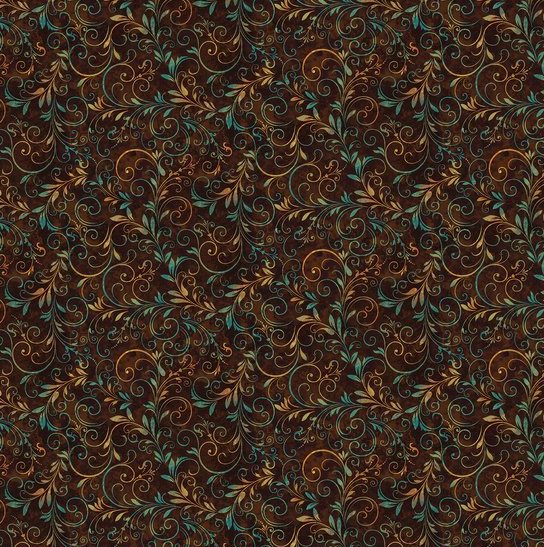 Fall into Autumn Flourish Brown Art Loft Studio E Cotton Fabric