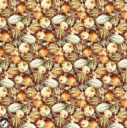 Fall into Autumn Harvest Toss Brown Art Loft Studio E Cotton Fabric