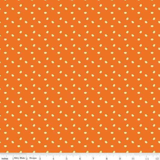 Fall's Town Pumpkins Orange Sandy Gervais Riley Blake Designs Cotton Fabric