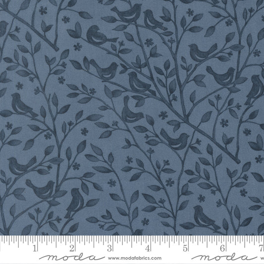 Family Tree Birds Branches Monotone Dusk Deb Strain Moda Fabrics Cotton Fabric MD-56161-16