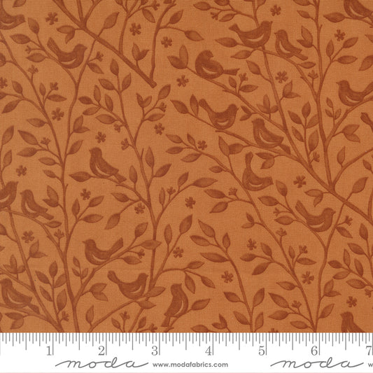 Family Tree Birds Branches Monotone Ginger Deb Strain Moda Fabrics Cotton Fabric MD-56161-21