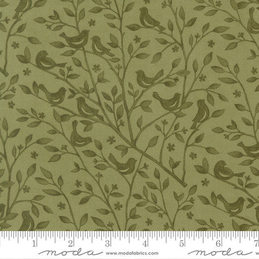 Family Tree Birds Branches Monotone Leaf Deb Strain Moda Fabrics Cotton Fabric MD-56161-13