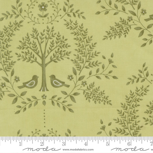 Family Tree Damask Birds Eucalyptus Deb Strain Moda Fabrics Cotton Fabric MD-56160-14