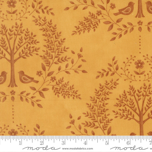 Family Tree Damask Birds Golden Deb Strain Moda Fabrics Cotton Fabric MD-56160-12