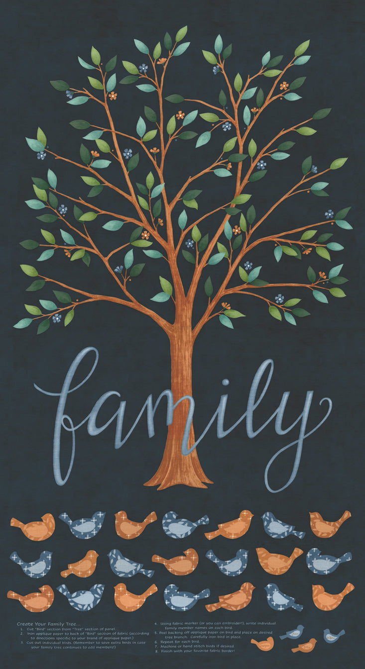 Family Tree Panel 24" Panel Night Sky Deb Strain Moda Fabrics Cotton Fabric MD-56166-15