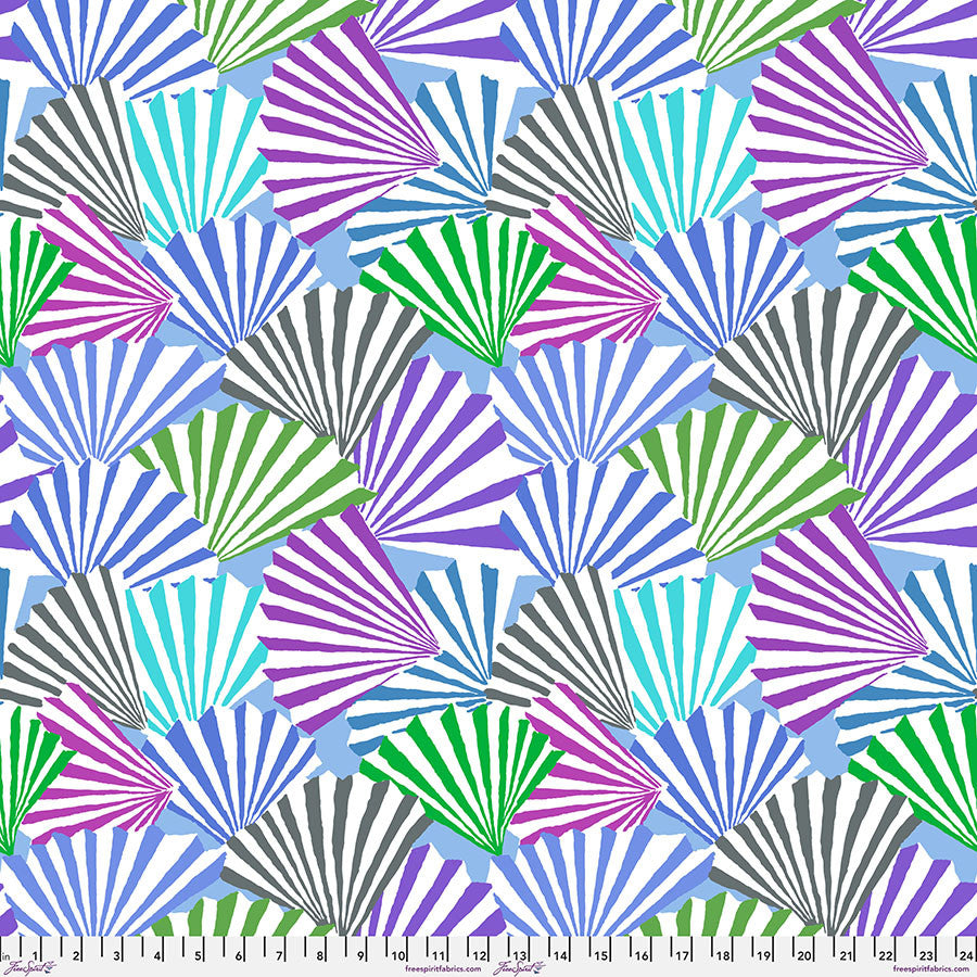 Fanfare Blue February 2026 Kaffe Fassett Collective Free Spirit Cotton Fabric FS-PWGP211.BLUE