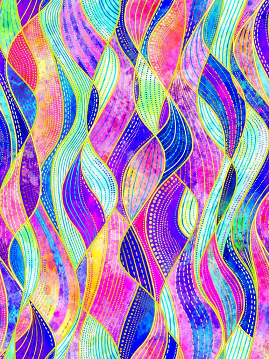 Fantasia Streamers Multi Oasis Fabrics Cotton Fabric OA-598481