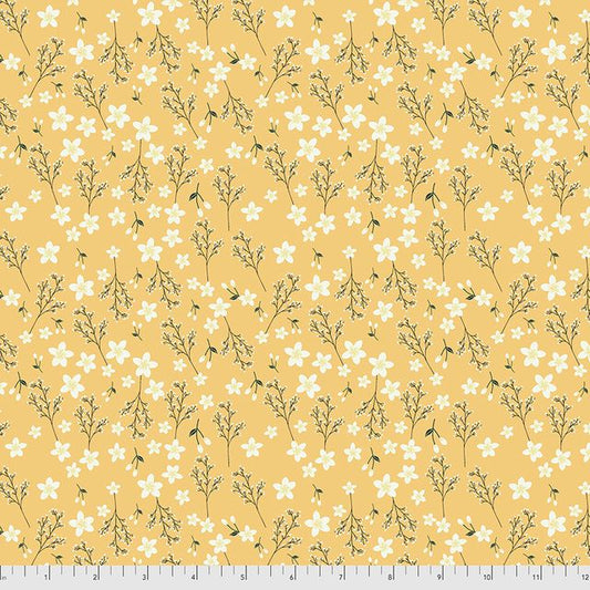 Farm Friends Garden Yellow Mia Charro Free Spirit Cotton Fabric
