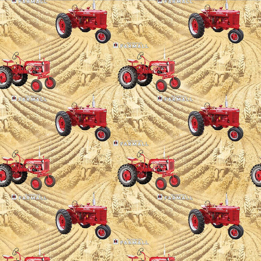 Farmall Country Living Red Tractor Wheat Fields Design Print Concepts