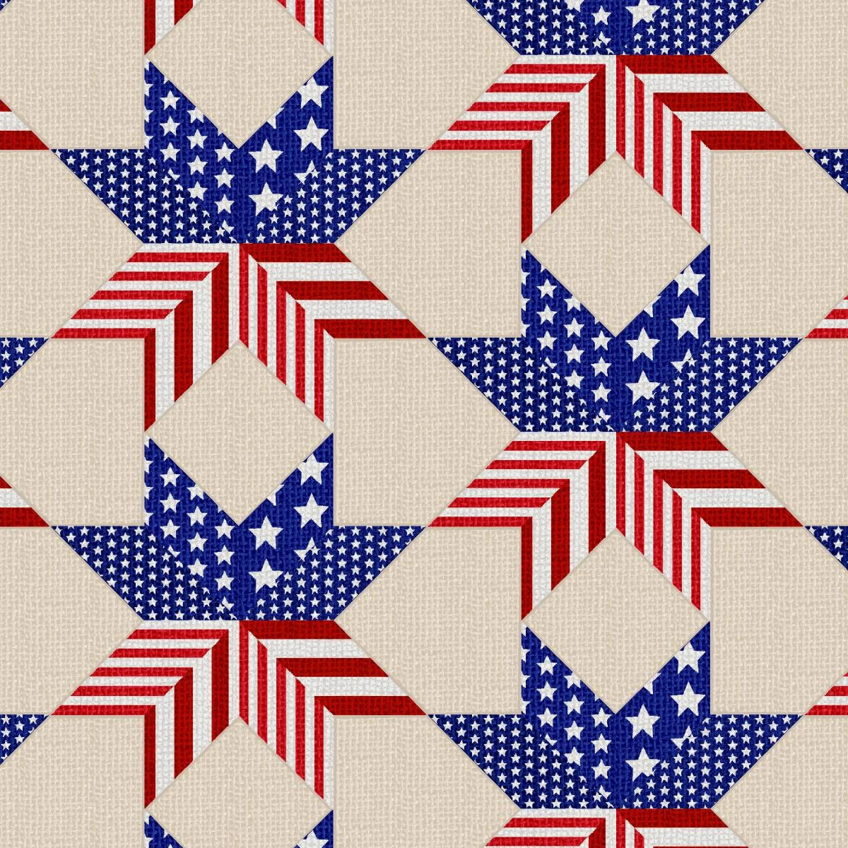 Farmall Burlap Quilt Patriotic Burlap Beige AE Nathan Cotton Fabric AEN-2875-87