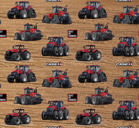 Farmall Case IH Built Farmers Tossed Tractors Wheat Field Sykel Enterprises Cotton Fabric SYK-10563
