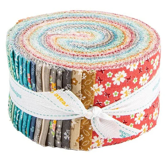 Farmer's Daughter 2.5" Strips Rolie Polie 40pcs Lori Holt of Bee in my Bonnet Riley Blake Designs Cotton Fabric RB-RP-17160-40