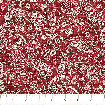 Farmhouse Sampler Paisley Red Deborah Edwards Northcott Cotton Fabric NC-28607-24