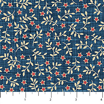 Farmhouse Sampler Star Blender Navy Deborah Edwards Northcott Cotton Fabric NC-28602-11