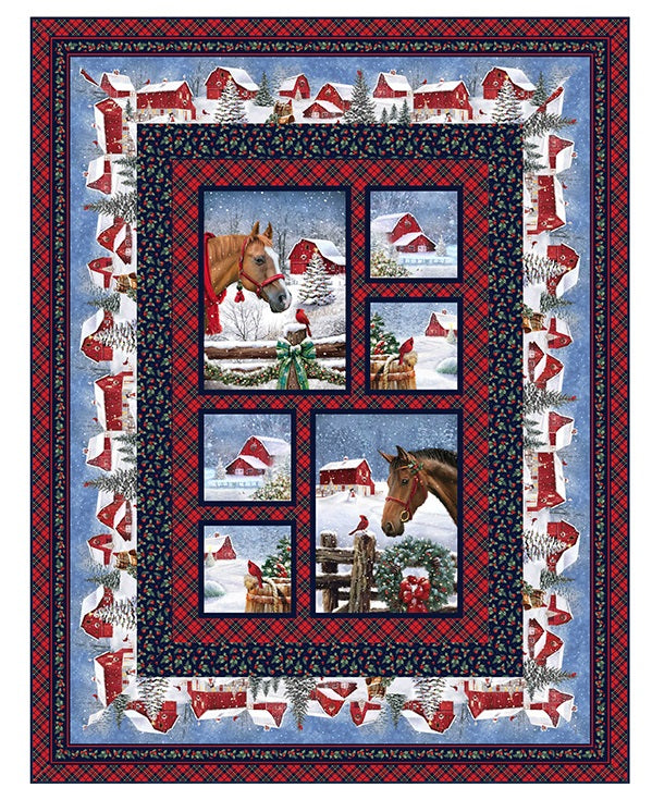 Farmstead Friends Framed 52x66" PineRose Designs Northcott