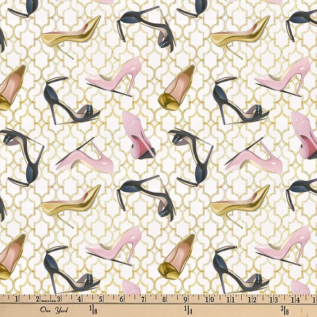 Fashion Glam Shoes Heels David Textiles Cotton Fabric DT-WA-5500-8C-1