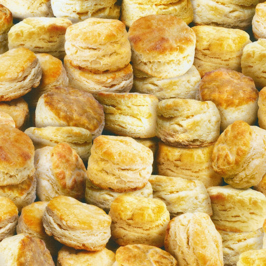 Feast Mode Packed Biscuits Natural Robert Kaufman Cotton Fabric