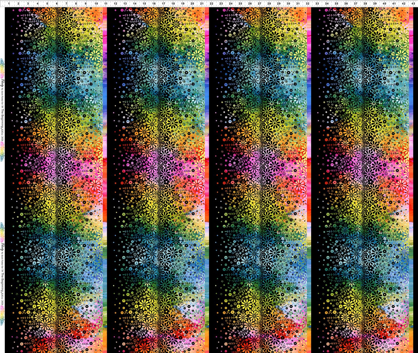 Felicity Border Black In the Beginning Fabrics Cotton Fabric ITB-1FEL-2