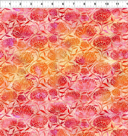 Felicity Chrysanthemums Red In the Beginning Fabrics Cotton Fabric ITB-3FEL-1
